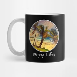 Enjoy Life on a Palm Tree Beach Mug